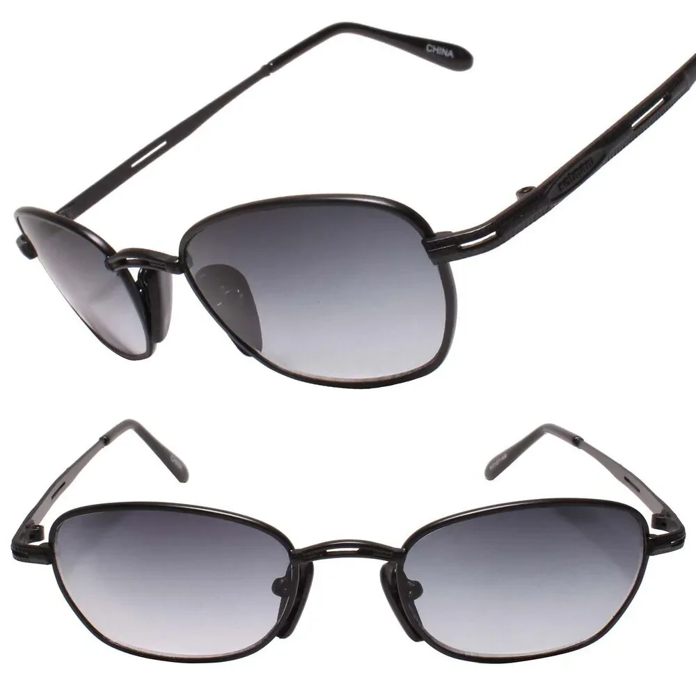Deadstock 90s Vintage Eclectic Hippie Old School Black Rectangle Sunglasses